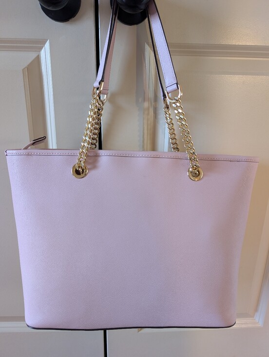 Michael Kors Light Pink Saffiano Leather Chain-Handle Tote